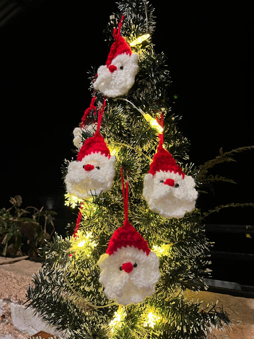 Cozy Crochet Santa Tree Ornaments