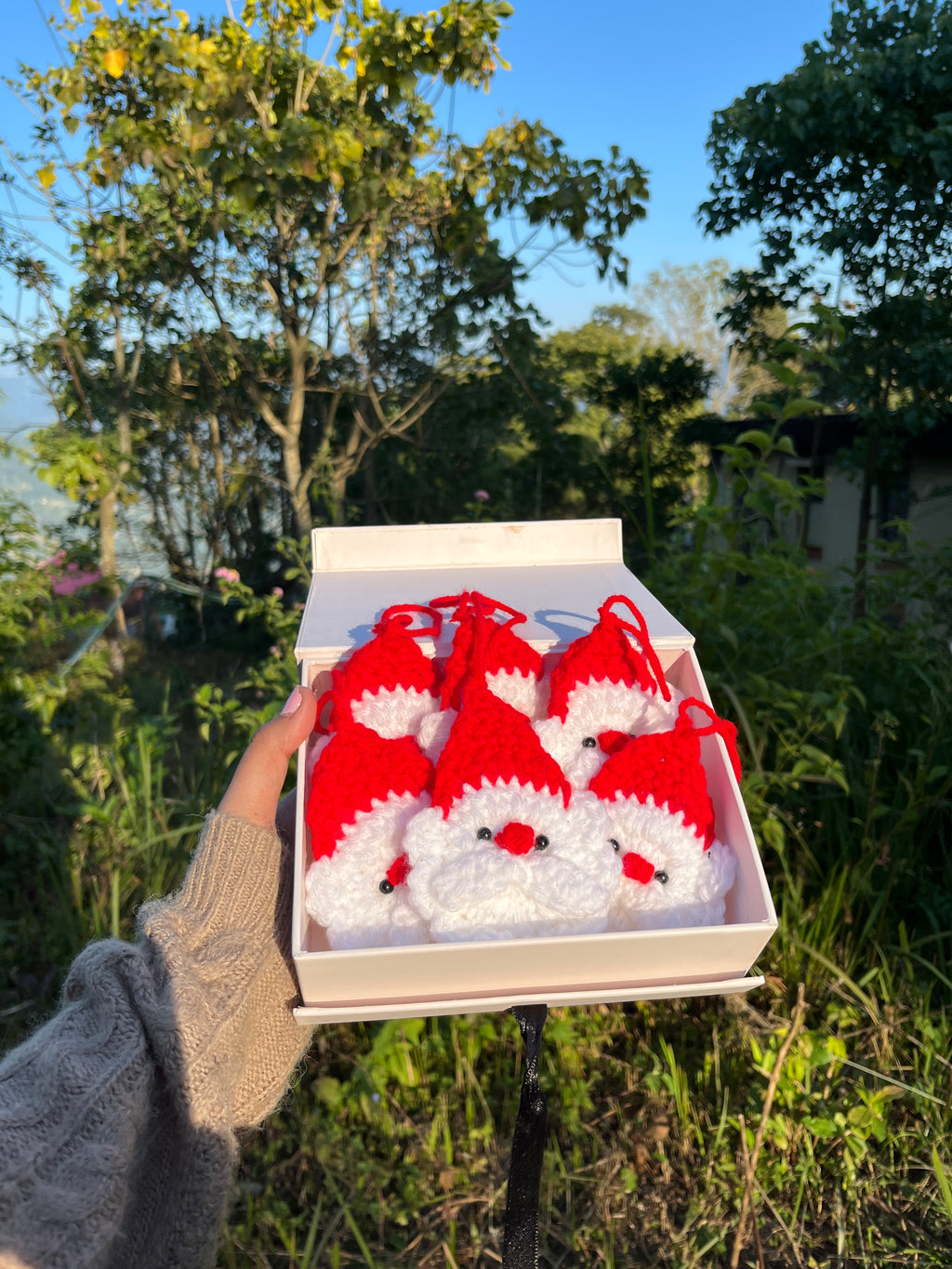 Cozy Crochet Santa Tree Ornaments