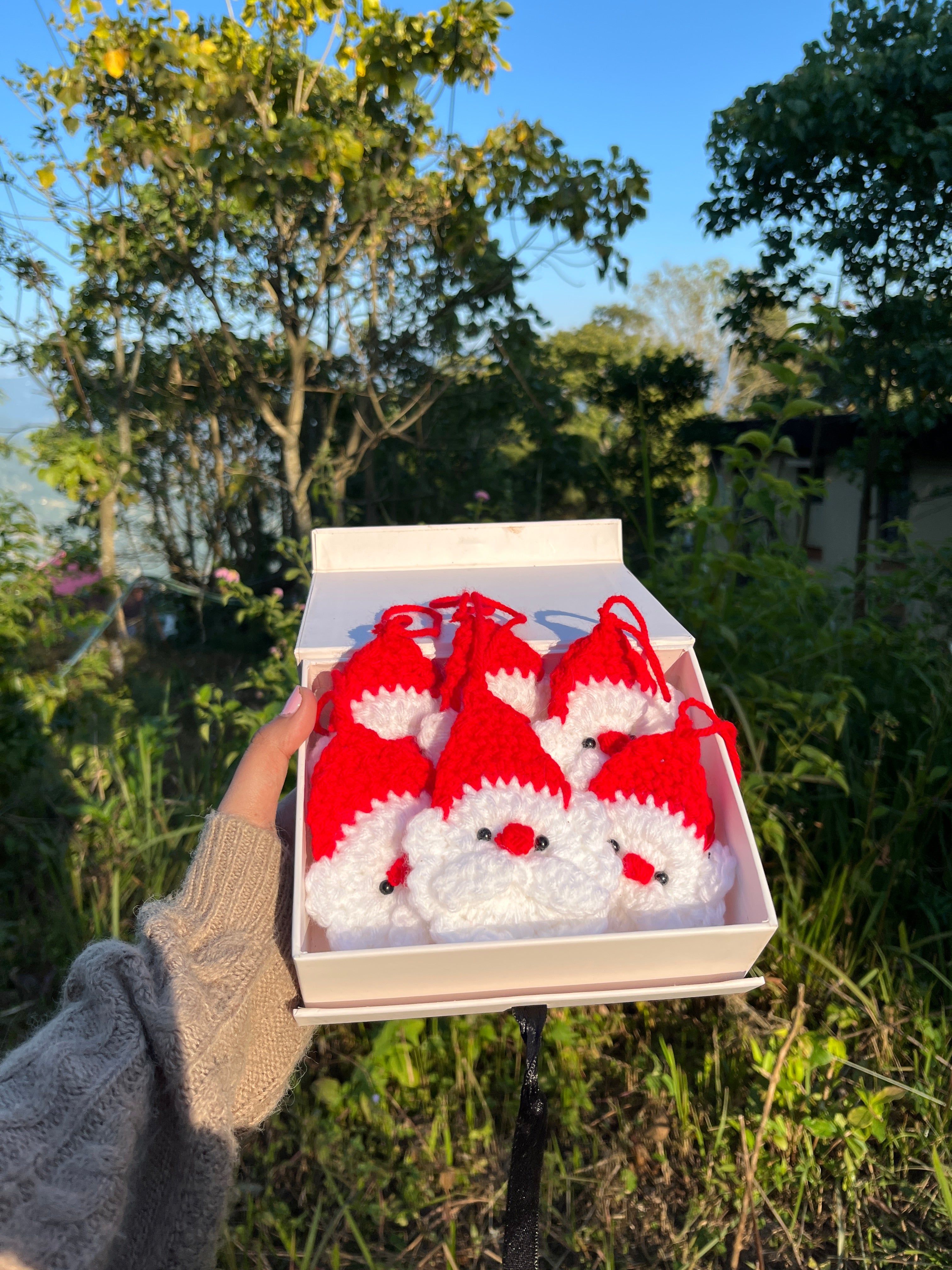Cozy Crochet Santa Tree Ornaments
